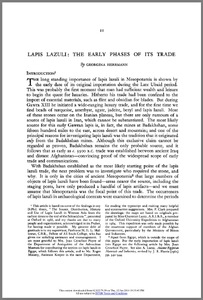 Lapis lazuli: The early phases of its trade
